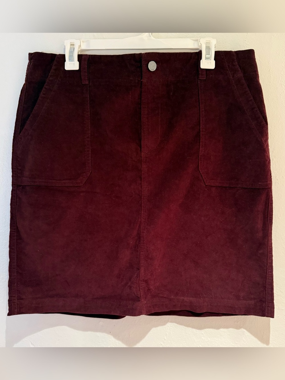 Burgundy Corduroy Mini Skirt Size L